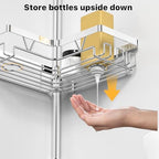 KEGII Corner Shower Caddy Tension Pole, Bathroom Storage Shelf, Chrome - Image 5