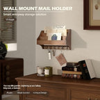 Rebee Vision Mail Organizer Wall Mounted with 3 Mail Slot for Office, Brown - Image 3