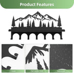 Wall Mounted Mountain Key & Mail Holder with Shelf | Metal Key Organizer with 2 in 1 Key Hooks for Entryway, Hallway, Office - Image 6