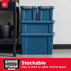 IRIS USA 4-Pack 12 Gal Heavy Duty Lockable Storage Totes with lids, Navy - Image 6