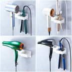 Hair Dryer and Straightener Holder Wall Mounted, Metal Adhesive Hair Tool Organizer for Blow Dryer, Curling Iron, Flat Iron, Bathroom Vanity Salon Barber Shops (White) - Image 3