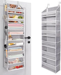 ULG Over The Door Organizer with 6 Large Pockets 12 Side Pockets, 50lbs Weight Capacity Door Hanging Organizer for Bedroom, Bathroom, Pantry, Nursery Storage, Gray by ULG
