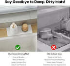3 Pack Stone Drying Tray, Water Absorbing Stone Sink Mat for Kitchen & Bathroom Counter, Diatomite Soap Dish Vanity Caddy, Sponge Holder Organizer, White - 2pcs of 4.5"x 3.5" and 1pc of 9"x 3.5" - Image 4