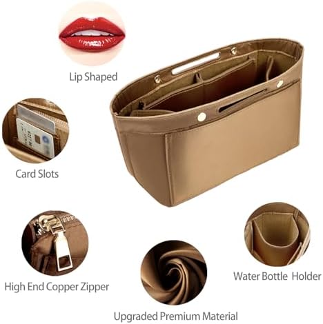ZTUJO Purse Organizer Insert For Handbag & Tote Shaper,Tote Bag Organizer Insert For Speedy Neverful, 6 Sizes(X-Large,Silky Brown) - Image 6