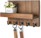 Rebee Vision Key Holder Wall Mount with 5 Key Hooks for Home Decor, Brown by REBEEVISION