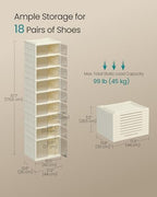 SONGMICS Foldable Shoe Storage Organizer, 9-Tier for 18 Pairs - Image 5