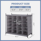 STORAGE MANIAC Stackable Shoe Cubby Organizer, Free Standing Shoe Cube Rack for Entryway, Bedroom, Apartment, Closet, 20-Cube Gray - Image 3