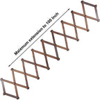 SKOLOO Accordion Wall Hanger with 28 Hooks, Modern Expandable Coat Rack Hat Rack for Wall, Solid Wooden, Walnut Color - Image 5