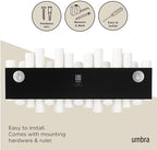 Umbra Picket Coat Rack, Wall Mount 5 Flip-Down Coat Hooks, White - Image 6