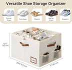 StorageWorks 2-Pack Shoe Storage Box for Closet, Sandal Organizer, Beige - Image 2