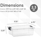 Superio 2.3 Quart Clear Plastic Storage Containers with Lids, Stackable Organizer Bins, BPA-Free Storage Boxes for Home, Office, Dorm & Classroom, 4 Pack - Image 2