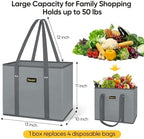 BALEINE 3PK Reusable Grocery Bags, Heavy Duty Shopping Tote Bag - Image 3