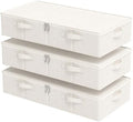 Underbed Storage Basket with PP Panel,31.4x15.7x5.9in,Beige,3 Pack by Unknown