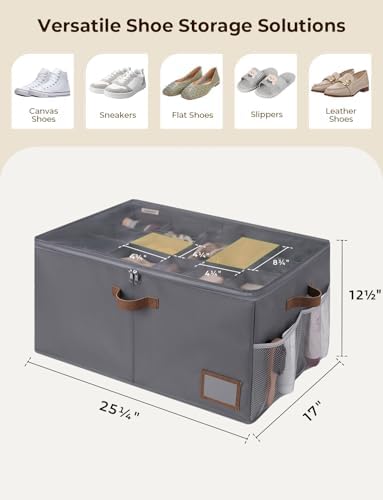 StorageWorks Large Shoe Storage Organizer for Closet, Up to 20 Pairs, Gray - Image 2