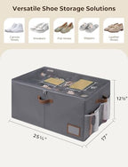 StorageWorks Large Shoe Storage Organizer for Closet, Up to 20 Pairs, Gray - Image 2