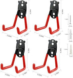 Garage Hooks Heavy Duty, Medium Square Hooks Wall Mount, Anti-Slip PVC Coated Steel Utility Storage Organizer for Hanging Ladders, Bikes, Garden Tools and Hoses 4 Packs - Image 4
