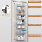 VyGrow Over The Door Organizer, 8-tier Metal Door Organizer Hanging with Adjustable Baskets, Behind The Door Storage for Bedroom Closet Bathroom Pantry Cabinet Kitchen, White - Image 3
