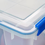 IRIS USA 3-Pack 74 Qt Storage Bins with Gasket Lids, Clear/Blue - Image 6