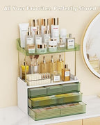 Anylady Bathroom Organizers and Storage, Makeup Organizer (Sturdy Durable Attractive), Ideal for Vanity, Countertop, Counter, Perfume, Skincare, Cabinet, Cosmetic, Dresser Organizer (Green) - Image 2
