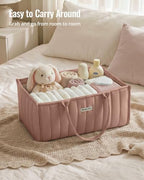 Blissful Diary Baby Diaper Caddy Organizer, Nursery Storage, Blush Pink - Image 6