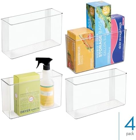 iDesign Adhesive Organizer Bin, Set of 4, Clear - Image 2