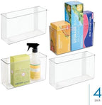 iDesign Adhesive Organizer Bin, Set of 4, Clear - Image 2