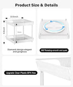 2 Tier Lazy Susan Bathroom Countertop Organizer, 360° Clear Rotating Square Storage Tray, Cosmetics and Perfume Organizer, Spinning Storage Tray Vanity Organizer Shelf for Bathroom Cabinet, Kitchen - Image 5