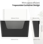 YOHOM Adhesive File Holder Plastic Document Folder Door No Drilling Mount Mail Magazine Organizer A4 Filing Envelopes Folder, Office Wall Mount Single Pocket (BLACK, 3 PCS) - Image 4