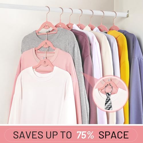 Velvet Stackable Hangers 30 Pack, Clothes Hanger Non Slip Felt with Hook - Image 5