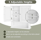 Smuxee White Bathroom Cabinet Wall Mounted, Small Bathroom Medicine Cabinet with 2 Door Adjustable Shelves, Bathroom Wall Cabinet Over Toilet for Laundry Room Kitchen - Image 4
