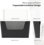 YOHOM Adhesive File Holder Plastic Document Folder Door No Drilling Mount Mail Magazine Organizer A4 Filing Envelopes Folder, Office Wall Mount Single Pocket (BLACK, 5 PCS) - Image 2