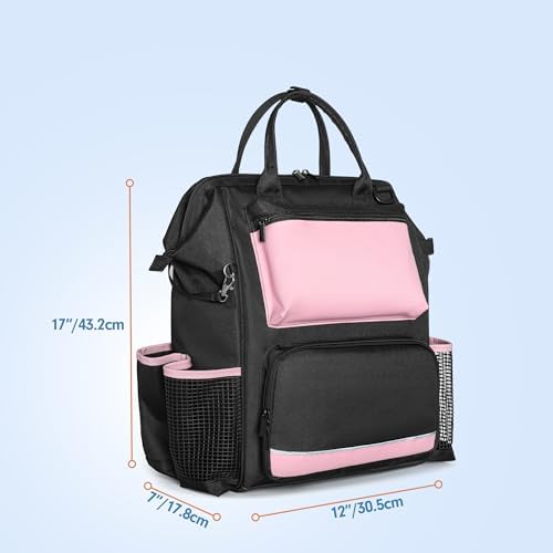 LoDrid Heavy Duty Cleaning Supplies Bag with Steel Frame Top, Pink - Image 6