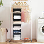 MAX Houser 6 Tier Shelf Hanging Closet Organizer,2 Pack, Grey | Dorm Room Essentials with 2 sturdy hooks, foldable lightweight fabric closet storage, space-saving design for Bedroom - Image 6
