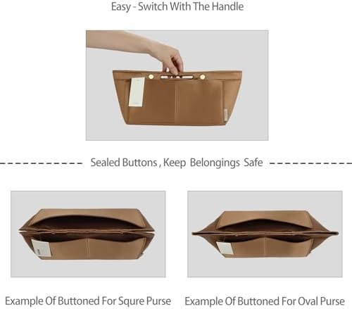 ZTUJO Purse Organizer Insert For Handbag & Tote Shaper,Tote Bag Organizer Insert For Speedy Neverful, 6 Sizes(Large,Silky Brown) - Image 2