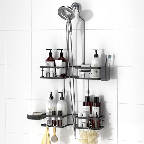 REINHARDT Adjustable Shower Caddy Hanging for Handheld Showerheads, Black by REINHARDT