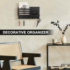 Key Holder Wall Mount, Mail Organizer for Wall with 5 Square Key Hooks - Image 3
