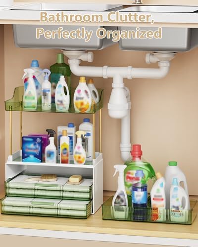 Anylady Bathroom Organizers and Storage, Makeup Organizer (Sturdy Durable Attractive), Ideal for Vanity, Countertop, Counter, Perfume, Skincare, Cabinet, Cosmetic, Dresser Organizer (Green) - Image 6