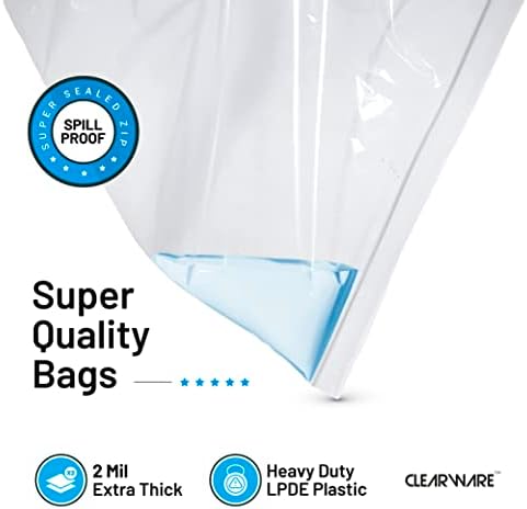 12 Large Storage Bags With Zipper Top - 5 Gallon Bags 18" x 24", Extra Large Plastic for Clothes, Travel, Moving, Large Reusable freezer bags, BPA-Free, 2-mil Thick - Image 4