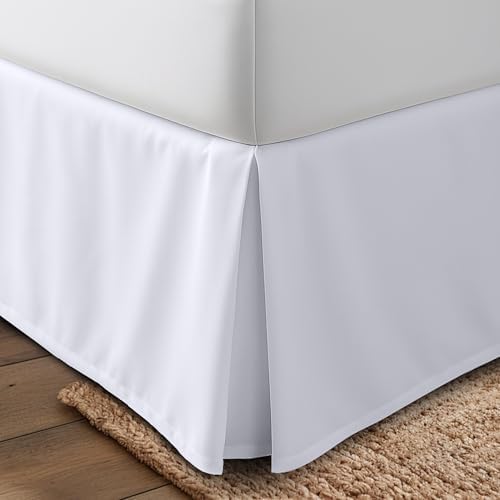 Utopia Bedding Twin Bed Skirt - 20 Pack - Soft Quadruple Pleated Ruffle - Easy Fit with 15 Inch Tailored Drop - Hotel & B&B Quality, Shrinkage and Fade Resistant (Twin, White) by UTOPIABEDDING