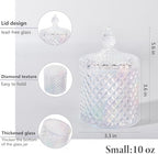 2 Pack Qtip Holder Apothecary Jars with Lid, Thick Glass, Iridescent Clear - Image 3