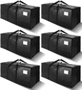 VELVETSURE Heavy Duty Extra Large Moving Bags W/Backpack Straps - Strong Handles & Zippers, Storage Totes For Space Saving, Fold Flat, Alternative to Moving Box and Storage Bin (Set of 6, Black) by VELVETSURE