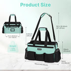 JKAOO Large Wearable Cleaning Caddy Bag with Handles, Blue Green - Image 2