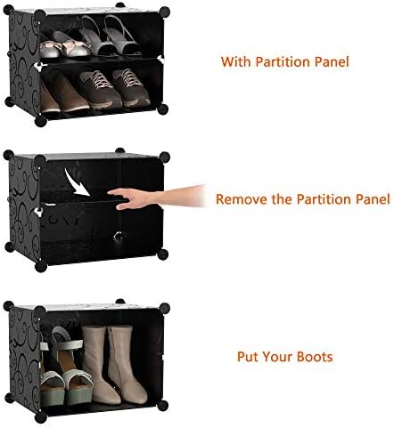 HOMIDEC Shoe Rack Organizer 48 Pair Modular Shoe Storage Cabinet for Closet | PP Plastic, Sturdy Steel Frame, Waterproof, Dustproof, Easy Clean, Shoe Shelves for Closet Garage Hallway Bedroom Entryway - Image 6