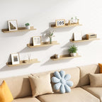 upsimples Floating Shelves for Wall Decor Storage, Natural, 6Pcs, 23.6'' - Image 5