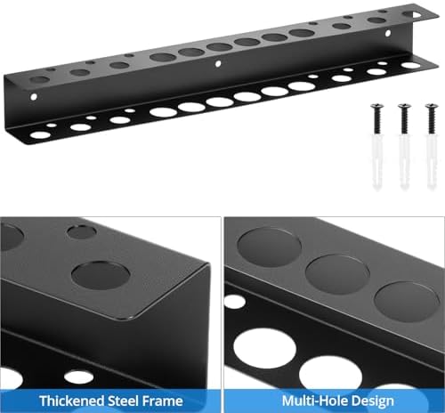 QWORK Screwdriver Pliers Holder Wall Mount, Heavy Duty Wall Mounted Hand Tool Organizer, 15.75 Inch for Garage Workshop - Image 3