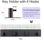 StrugDeas Key Holder for Wall with 2 Self-Adhesive Tapes, Black - Image 2
