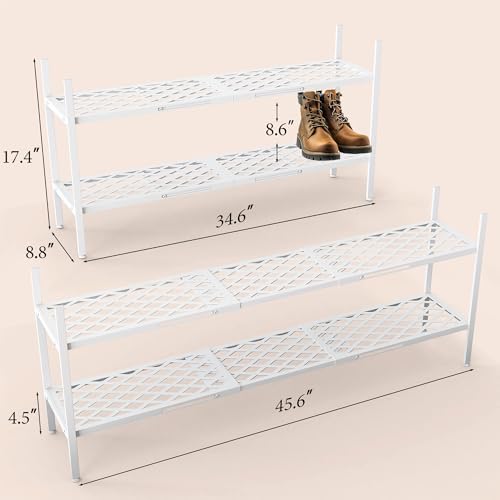 Shoe Rack, 45.6" Expandable Shoe Storage Organizer for Closet - Stackable - Image 3