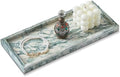 Natural Marble Vanity Tray, Stone Organizer for Bathroom & Kitchen by SumlusMarbleTheory