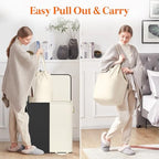 Lifewit Double Laundry Hamper with Lid, Removable Laundry Bags, White&Black - Image 4