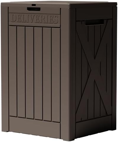 Greesum 52 Gallon Deck Box, Waterproof Storage Container, Dark Brown by BuynowfromGreesum